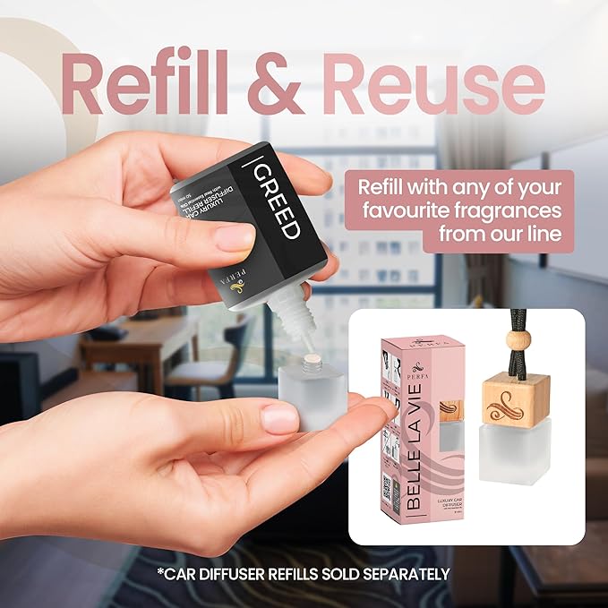 Inspired by Lua V.ezt Bell Car Air Freshener for Women | Long Lasting Luxury Diffuser | Automotive Scent Perfume | Vent Clip Air Freshener | Odor Eliminator Technology | Ladies Car Diffuser Scents 8ML
