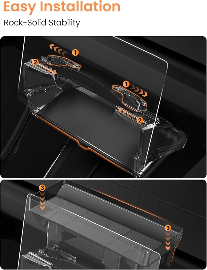 Tesla Model Y Accessories Under Screen Storage Box Compatible with Tesla Model Y Juniper 2025–2026 & Tesla Model 3 Accessories 2024–2026 Concealed Center Console Organizer Tray