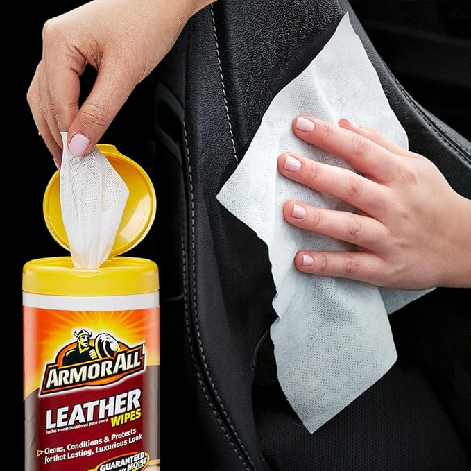 Armor All Interior Cleaner Wipes | For Leather | 20 Count | Pack of 2 | For Vehicles