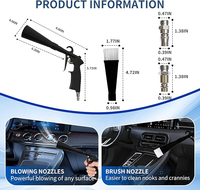 Car Cleaning Gun Detailing Interior Dryer Air Blow Gun|Car Detailing Kit Interior Cleaner|High Pressure Blower Gun|Car Cleaning Kit for Swiftly Removing Dirt an Dust with Air Flow