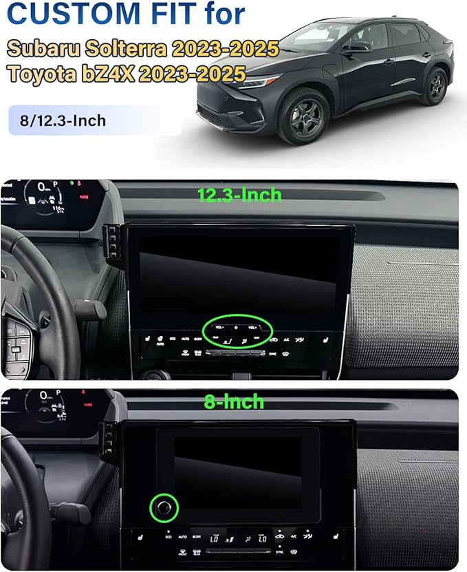 Car Phone Holder for Subaru Solterra/Toyota bZ4X 2023 2024 2025 Accessories 8/12.3-Inch Screen Fixed Clip, Automobile Cradles Magnetic Phone Mount Compatible with MagSafe, Magnets Cell Phone Base