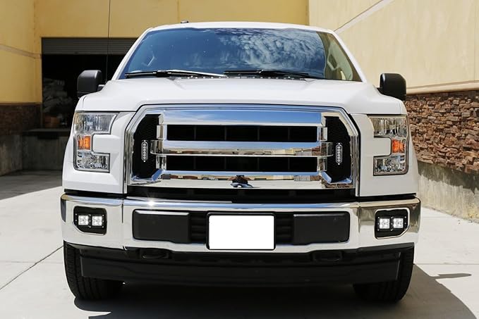 iJDMTOY Super Slim Flush Mount 6-LED Daytime Running Light/Auxiliary Driving Lighting Kit Compatible with Truck SUV Grille or Bumper Mount, Xenon White