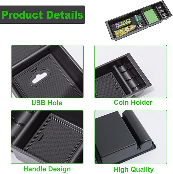 PIMCAR Center Console Organizer for 2024 2025 2026 Ford F150 & F150 Lightning Insert ABS Plastic Tray Armrest Storage Box Interior Accessories(Work Great with The OEM Tray)- Only One Tray