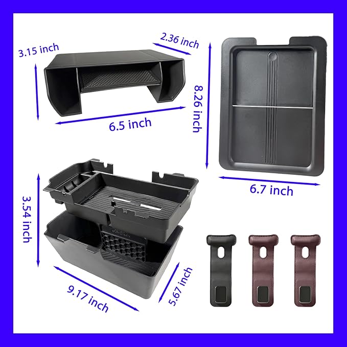 6pcs-2025 2026 Civic Center Console Organizer Hidden Storage Organizer for 2022-2026 Honda Civic 2026 Accessories 11th Gen Sedan Hatchback LX EX Sport Armrest Organizer(Not for Si/SporTouring)