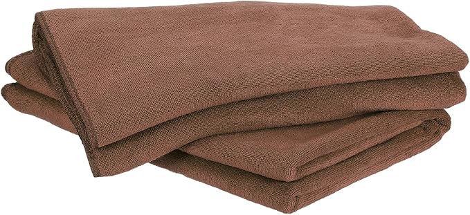 HARFINGTON 2 Pack Microfiber Cleaning Cloth, 71" x 24" Multi-Functional Cleaning Towels Reusable Absorbent Rags for Car Wash Kitchen Household Window Clean, Brown
