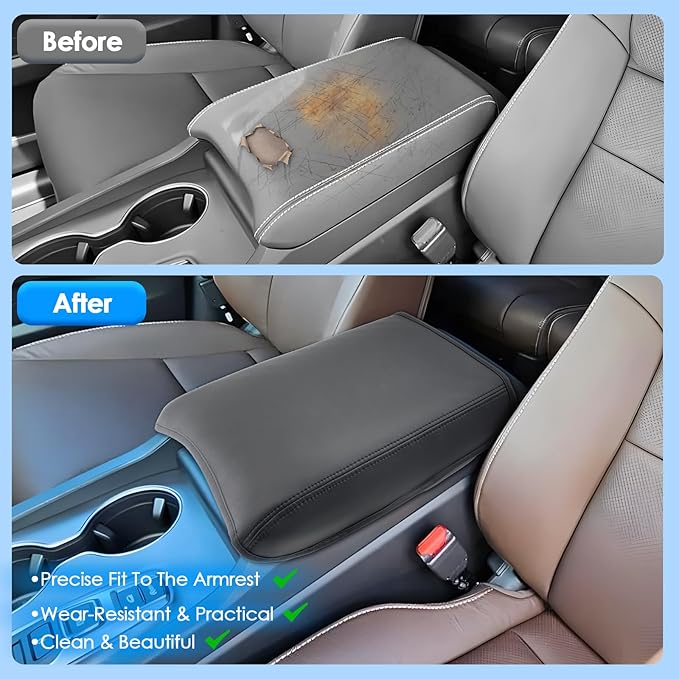 2024 2025 2026 Passport Accessories Center Console Cover for Honda Passport (RTL/TrailSport/EX-L/Black Edition), Waterproof &Comfy Leather Armrest Cover 2025 2026 Passport Accessories