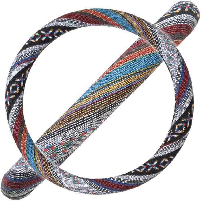 Carbella Woven Boho Bohemian Hippie Saddle Blanket Style Steering Wheel Cover for Women - Fits Most Standard Wheel Sizes 14.5 - 15 inch Woven Style - Aztec / Incan