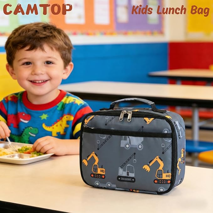 CAMTOP Lunch Box Kids Boys Insulated Lunch Cooler Bag Reusable Lunch Tote Kit for School Travel