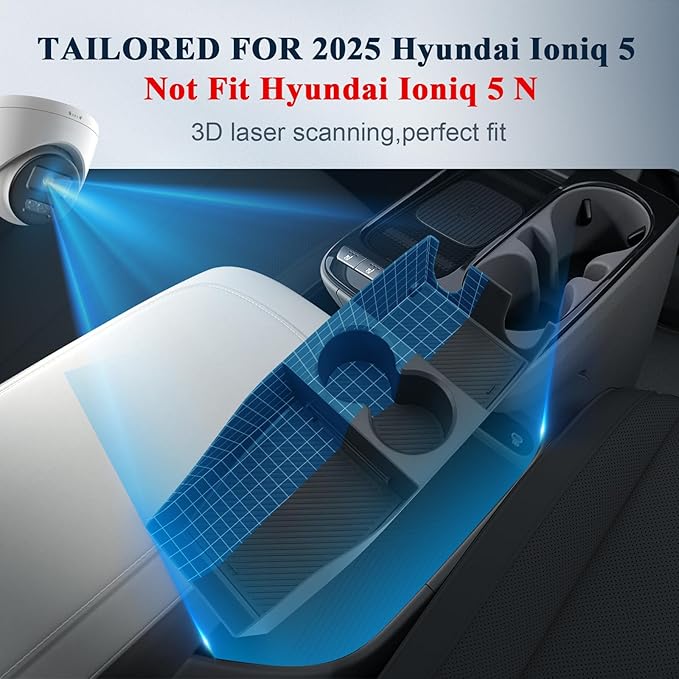 BIBIBO 2025 Ioniq 5 Center Console Tray for 2025 2026 Hyundai Ioniq 5 SE/SEL/Limited/XRT Under Console Organizer Tray Ioniq 5 2025 Under Console Insert Organizer 2025+ Ioniq 5
