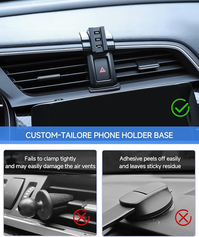 Qi2.2 Max 25W Fast Wireless Car Charger Phone Holder for 2016-2021 Honda Civic Accessories, 360° Rotation Phone Mount Compatible with MagSafe, Cell Phone Holder Does Not Affect Air Vent