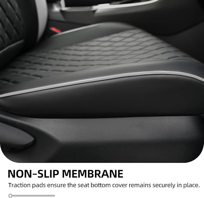 Lolcar Rav4 Seat Covers Custom Fit for Toyota Rav4 (for Hybrid) 2019-2025 LE,XLE,XLE Premium,Limited,Woodland Edition, Leather Truck Seat Cover Full Set for SUV,Faux Leather (Black Gray Grid)