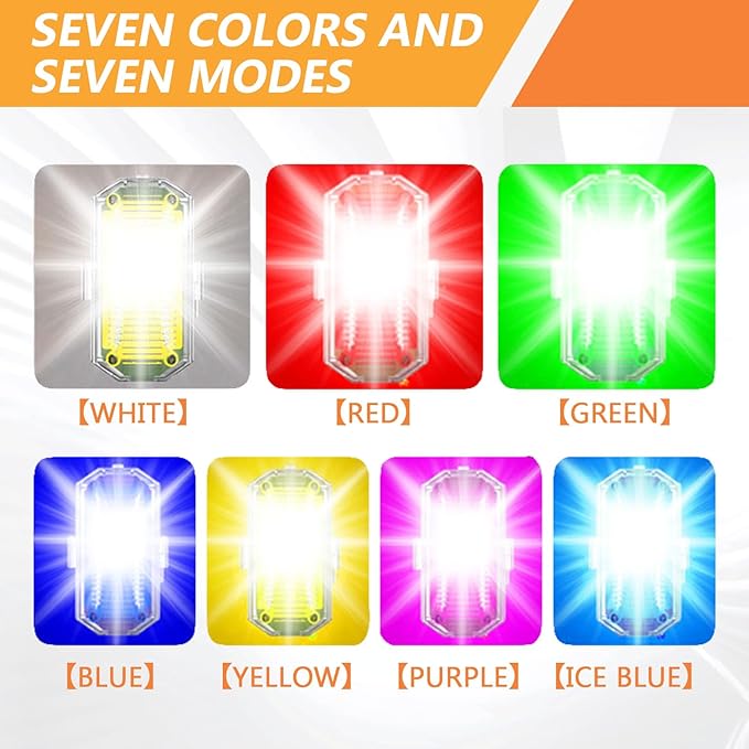 Wireless Emergency Strobe Lights with Remote | USB Rechargeable LED Light Kit (1-Pack) | 7 Colors for Car, Truck, Motorcycle, Drone