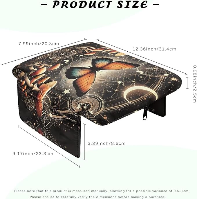 Wanyint Butterfly Mushroom Moon Star Auto Center Console Armrest Cover Non-Slip Soft Armrest Storage Box Mat Scratch Resistant Middle Console Mat Arm Rest Pad Car Interior Decor Accessories