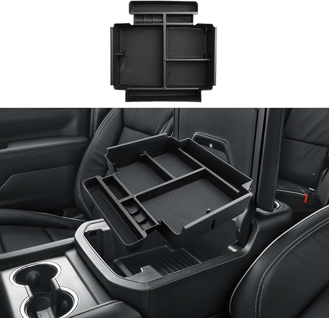 ECOZEN Center Console Organizer For 2021-2026 Chevy Tahoe/Suburban(Premier/High Country) & Yukon/Yukon XL(Denali/Denali Ultimate) Accessories Upgraded - Only Fit For Power Sliding Center Console