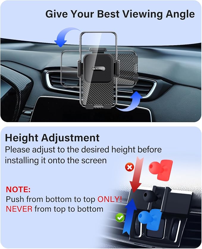 SKYLOTEC Car Phone Holder for Toyota Tacoma 2016 2017 2018 2019-2022 2023 Accessories Automobile Cradles Phone Mount, Cell Phone Base Not Block Air Vent