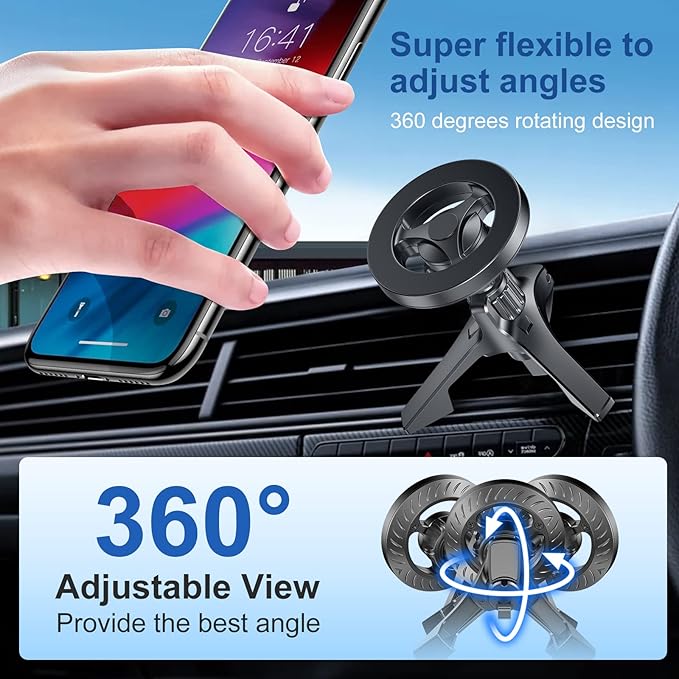 Magsafe Car Mount - 20 Super Magnets, Universal Magnetic Phone Holder for iPhone 12-16 Series & MagSafe Cases