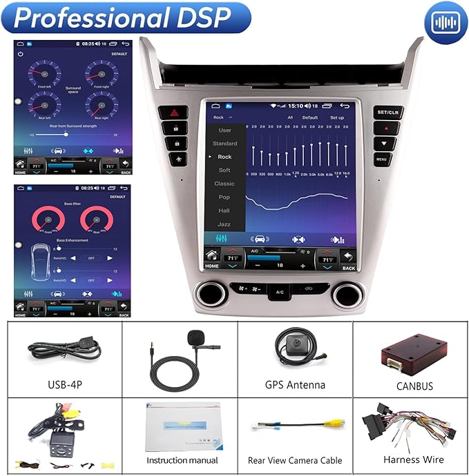 QLED 8-Core CPU Radio Upgrade for Chevy Chevrolet Equinox LS LT 2010 2011 2012 2013 2014 2015,IPS Touch Screen,CarPlay Android Auto Ready,Back Camera inclded