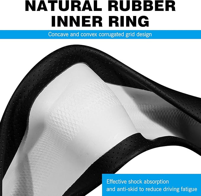 O-shaped Steering Wheel Cover, Carbon Fiber Pattern Anti-slip Wear-resistant Sweat-absorbent Microfiber Leather Steering Wheel Protector, Four Seasons Universal Accessory (Black)