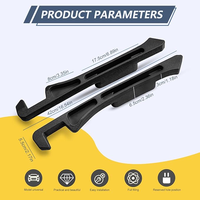 Car seat Gap Filler 2-Piece Multi-Functional Storage Belt with PU Material, seat Side Gap Filler to Prevent Items from Falling, Universal for Cars, SUV, Trucks (Black)