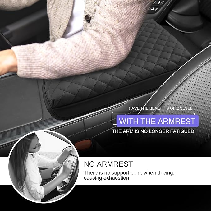 LUWU 2025 Palisade Center Console Cover Compatible with 2020-2024 2025 Palisade Accessories Armrest Cover Center Console Pad Armrest Console Cover (Thick Black)