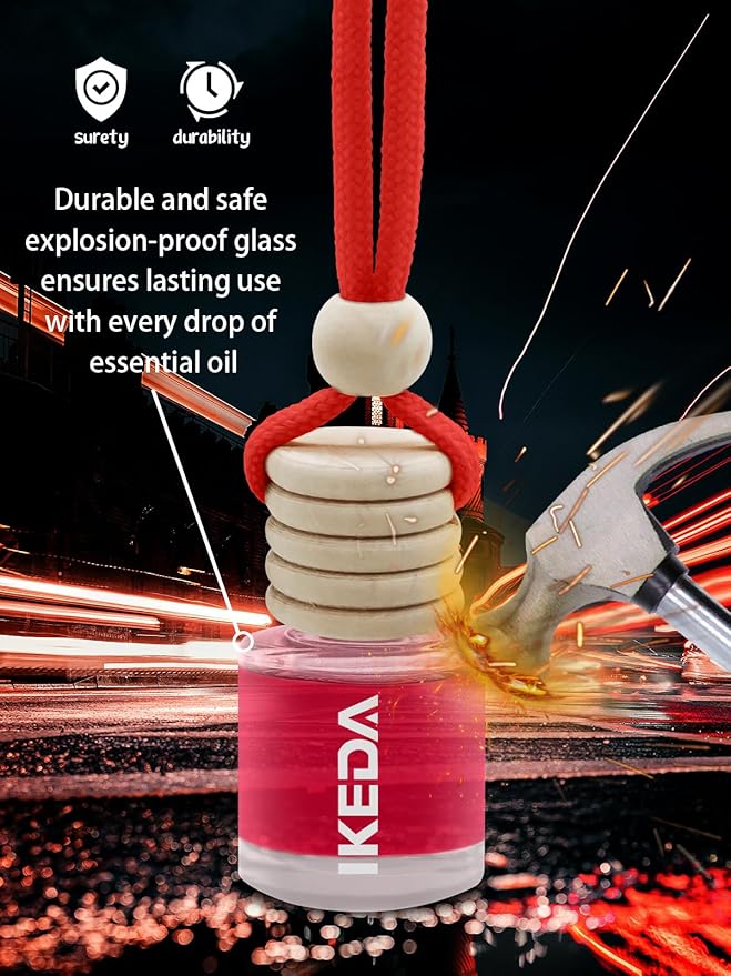 Ikeda Car Air Freshener: Hanging Car Smell Air Freshener | 10ml Hanging Car Perfume | Long Lasting Fragrance | Strong Scents Diffuser for Auto Home (Bubble gum|Circular)