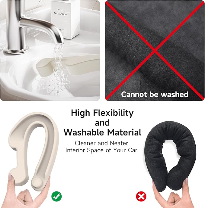 Givifive Car Seat Gap Filler Set of 2, 3IN1 Seat Side Gap Filler Plug with Storage Slot & Hook Function, Soft Foam Universal Fit Car SUV Truck Fill Gap Between Seats Console Organizer（Narrow Ivory）
