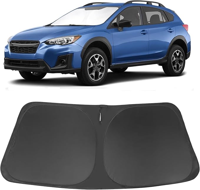 Windshield Sun Shade Custom Fit for 2018-2024 2025 2026 S-ubaru CrossTrek Accessories Foldable Sunshade Sun Blocker Protect Car from Sun Rays & Heat Damage Keep Car Cooler