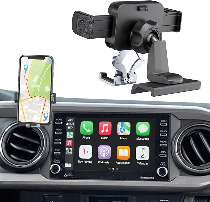 Upgraded Car Phone Holder for Toyota Tacoma 2016 2017 2018 2019 2020 2021 2022 2023, 3rd Gen Tacoma Dashboard Clip Cell Phone Cradles Adjustable Phone Stand Phone Mount Fit for Most Smartphone