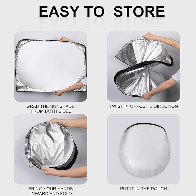 Car Windshield Sunshade for Tesla Model Y/3 - Folding Front Window Sun Shade Cover with Upgraded UV Protection Fabric, Professional Accessories for Tesla Model 3/Y 2016 to 2026 with a Storage Bag