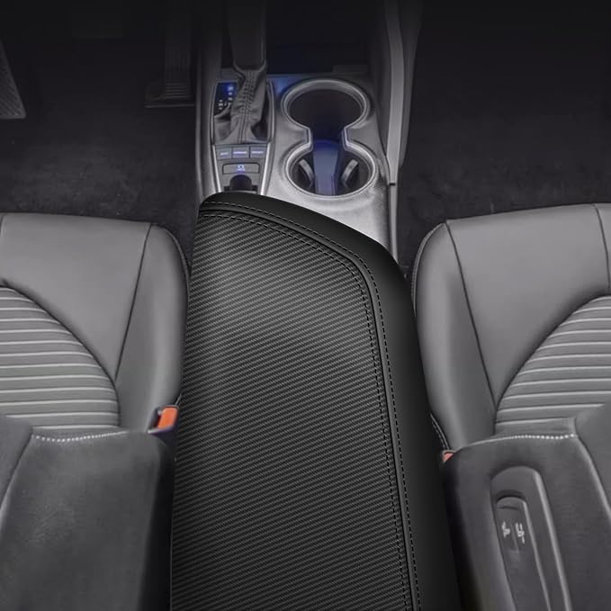 AOMSAZTO Carbon Fiber Armrest Covers for 2018-2024 Toyota Camry,Including L, LE, SE, XLE, XSE in regular, hybrid, V6, TRD.