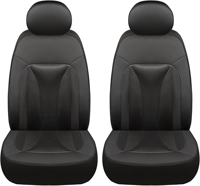 GIANT PANDA 2 Pcs Front 3D Air Mesh Car Seat Cover Custom Fit Ford F150 F250 F350 F450 SuperCrew/Crew Cab Pickup Trucks,Breathable Cooling Seat Protector with Composite Sponge Inside(Gray)