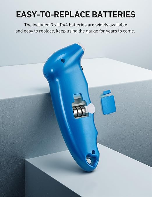 AstroAI Digital Tire Pressure Gauge 0-150PSI Calibrated to ANSI B40.7 +/-1PSI, Accurate in 0.1 Increments, Tire Repair Tools 4 Pressure Measurements for Car Truck with Backlight LCD, Blue