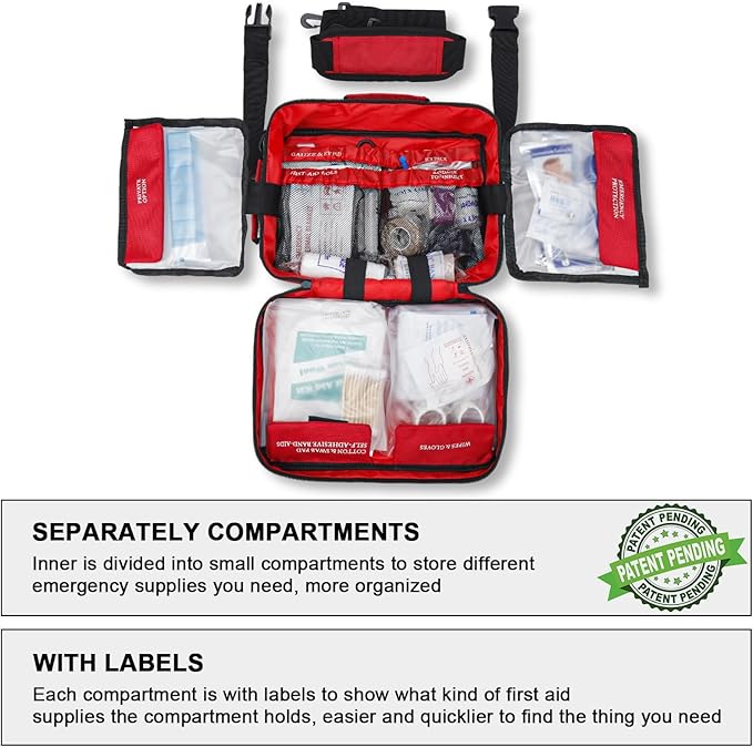 Poygik Premium 420 Piece Large First Aid Kit for Home, Car, Travel, Camping, Truck, Hiking, Sports, Office, Vehicle & Outdoor Emergencies - Emergency Medical Kits, Businesses & Home Medical Supplies