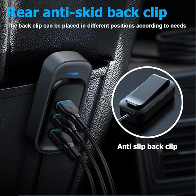 Car Charger with 6 Multi Ports USB Type C, 66W & QC3.0 Fast Charging Adapter Auto Cigarette Lighter Plug, for iPhone 15 Max Pro Samsung Android Smart Phone Tablets & More