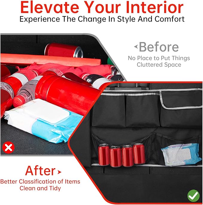 Zekrom Car Trunk Organizer, Car Back Seat Trunk Organizer, Car Trunk Hanging Bag Organizer Storage Backseat for Jeep 2000-2024 Accessories