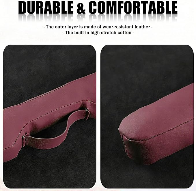 2026 New Car Seat Gap Filler 2 Pack,Leather Seat Gap Filler Strip with Fix Strap to Avoid Items from Falling,Universal Car Seats Gaps Plug Cars Interior Accessories (Burgundy)