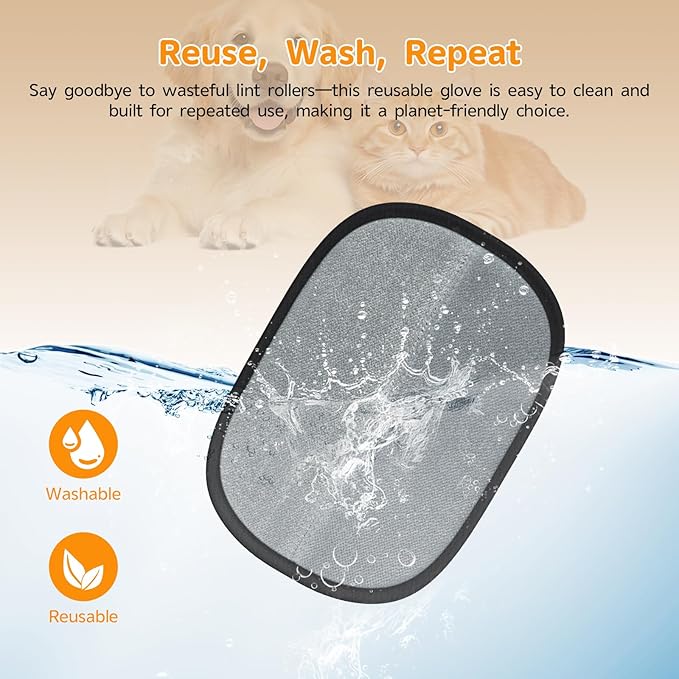 Pet Hair Remover - 2025 New Electrostatic Magic Brush Pet Hair Remover Glove, Reusable Cat & Dog Hair Remover Tool for Clothing, Couch, Furniture, Carpet, Car Seat, Cat Grooming Glove, 1 PCS