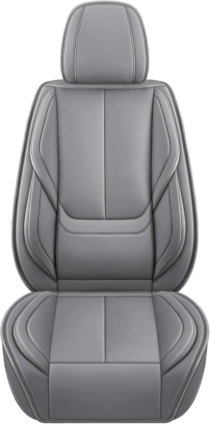 Leather Car Seat Covers,Car Seat Covers Full Set,Automotive Seat Covers 5 Seats,Fit for Most Cars SUV and Most Sedans Grey