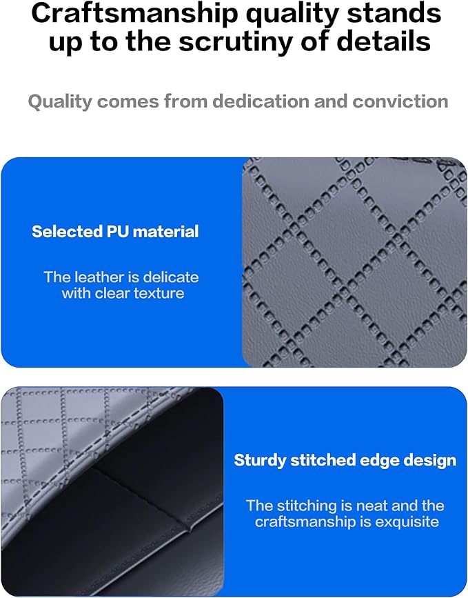 Self-Adhesive Car Seat Side Pocket Organizer with Cable Port - Black PU Leather Storage Pouch for Phone & Keys, Fits Gaps, Console & Door （Glossy Black）
