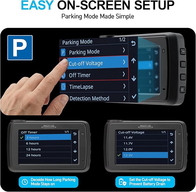 Magellan Dash Cam Front and Rear, 4K+4K Dual Dash Camera for Cars, STARVIS 2 Night Vision, Free 24H Parking Mode Hardwire Kit, Built-in Wi-Fi, GPS, 128GB SD Card Included (DR52)