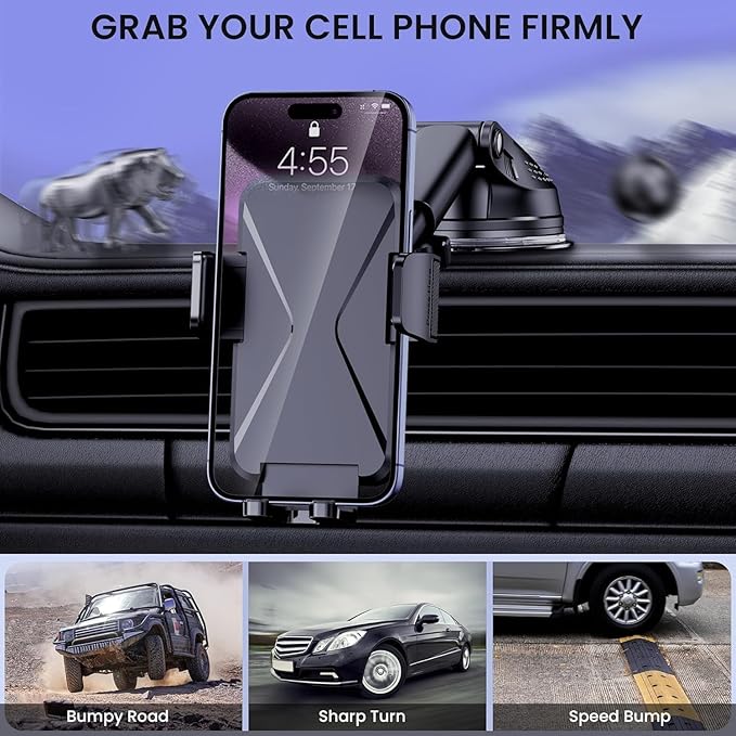 GUWEZ Universal Car Vent Phone Mount: 360° Swivel Holder for Smartphones, Secure Hands-Free Cradle for Easy Navigation & Calls