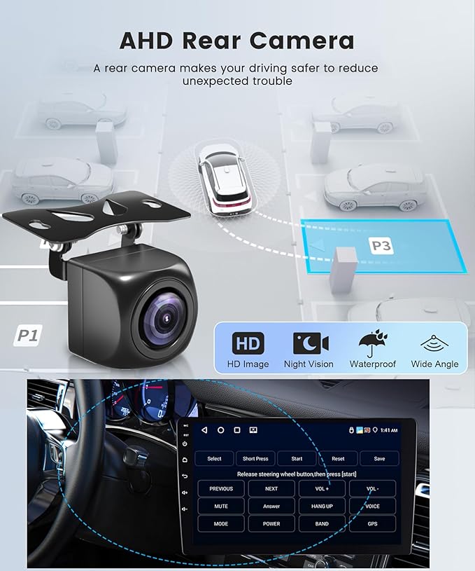 4Core 4G+64G Android Car Radio for Honda Odyssey 2005-2010, Rimoody Car Stereo Carplay Android auto 10.1 Inch Touch Screen GPS WiFi EQ Mirror Link Bluetooth FM Backup Camera