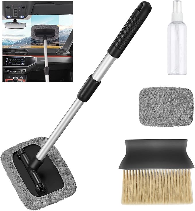HIWIND Windshield Cleaning Tool Car Glass Cleaner Inside Window Brush Auto Details Brush Window Vent Cleaner
