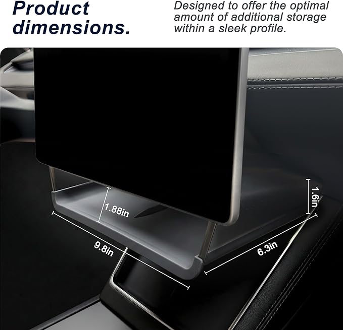 Under Screen Storage Organizer for Tesla Model 3 (2024-2026) & Model Y (2025-2026) – Center Console Tray for Highland & Juniper, Tesla Accessories