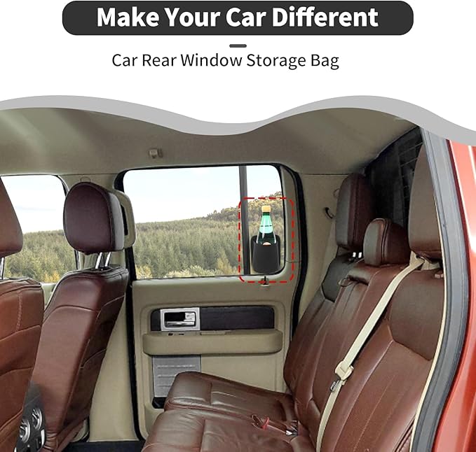 Car Rear Window Storage Bag Compatible with 2021 2022 2023 2024 2025 Ford F150 and all vehicles with fixed glass windows, Oxford Cloth Rear Row Window Storage Organizer