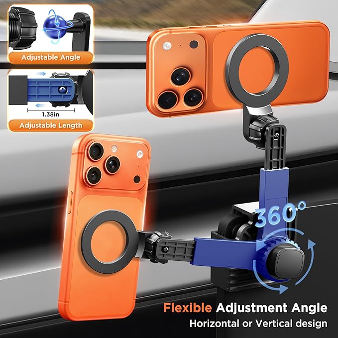 for Tesla Phone Mount【Strongest Magnet Power】 for Tesla Model Y & Model 3 Accessories Magsafe Car Mount Magnetic Phone Holder Compatible with iPhone 17 16 15 14 13 Plus Pro Max Series Black