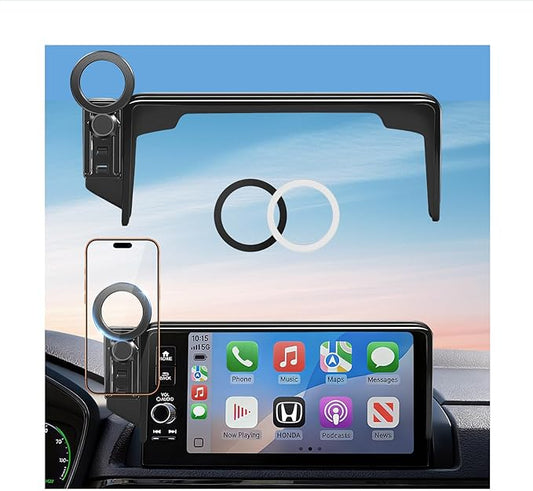 Car Phone Holder for Honda CRV & HRV 2026 2025 2024 2023 (Only for 7/9-Inch Screen) 360° Rotation Magnetic Cell Phone Mount, Compatible with Magsafe, Does Not Affect Air Vent