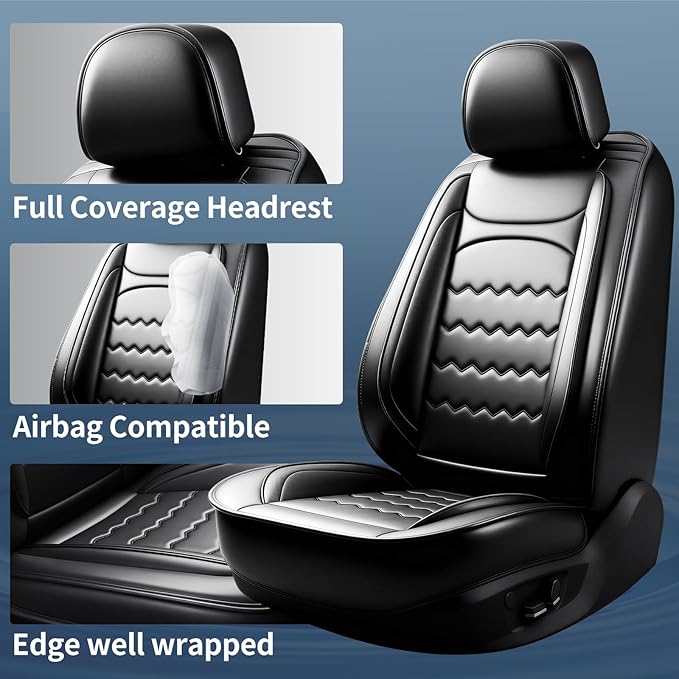 CX-70 Car Seat Covers Custom Fit for Mazda CX-70 2025-2026, Full Coverage Premium Leather Waterproof Breathable Seat Covers, Automotive Seat Protectors, Airbag Compatible(Full Set Seats, Black)