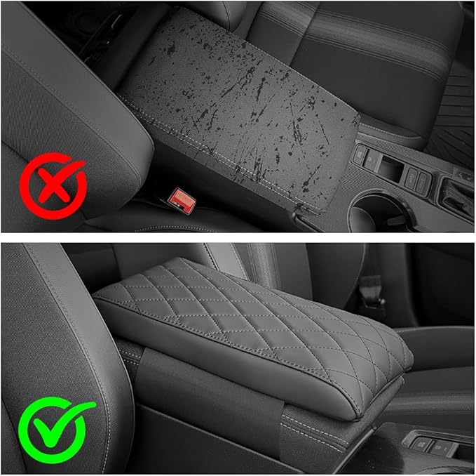 Civic Center Console Cover/Pad Fit 2022 2023 2024 2025 2026,Faux Leather Honda Civic Armrest mat,Posture Improving Support Cushion,Protector Console,Waterproof, Wear-Resistant,Flame-Retardant