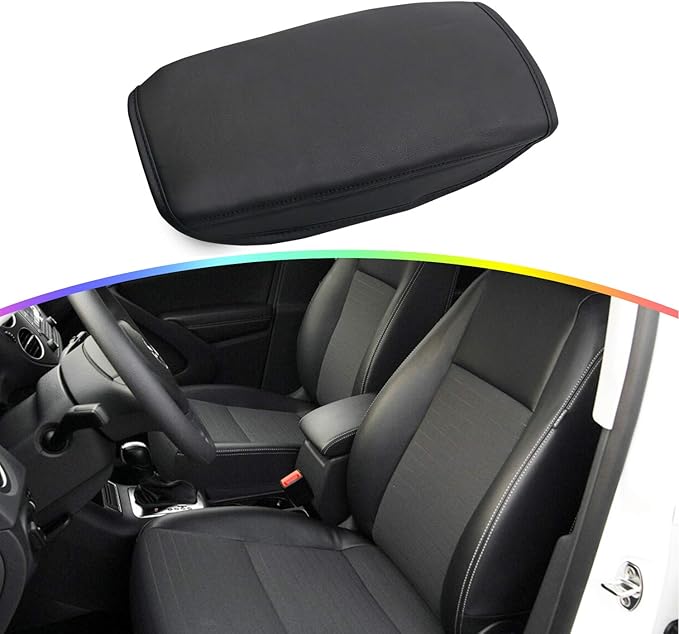 SKTU Auto Central Console Armrest Rest Pad Fit for 2018 2019 2020 Volkswage VW Ti-guan MK2 Seat Box Cover Protector Automotive Car Center Console Soft Cushion (Black Line)